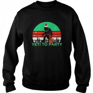Retro Yeti To Party Sasquatch Christmas Sweater Shirt